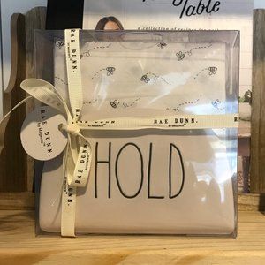 Rae Dunn "HOLD" napkin with Bee napkins